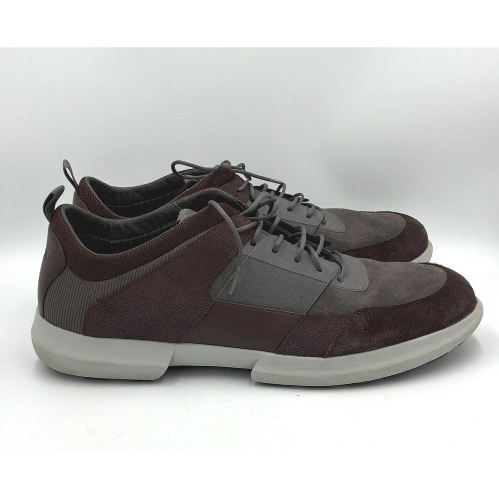 Geox Respira Sneakers Mens 12 Brown Gray Suede Leather Breathable Shoes